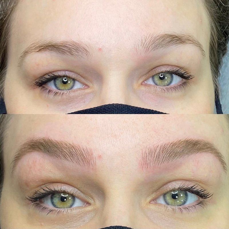 Brow micropigmentation before and after by Joice, client 2